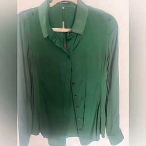 Elie Tahari Bottle Green Blouse